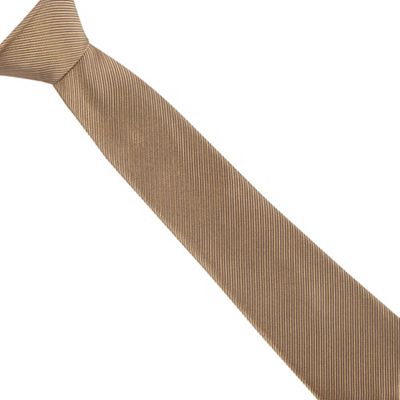 Gold silk ribbed tie
